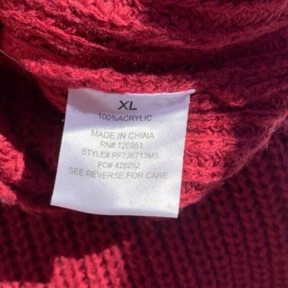 Long Sleeve Cable Knit Fuchsia Pink Wrap V Neck Sweater Ribbed Hems Women's XL - Picture 9 of 14